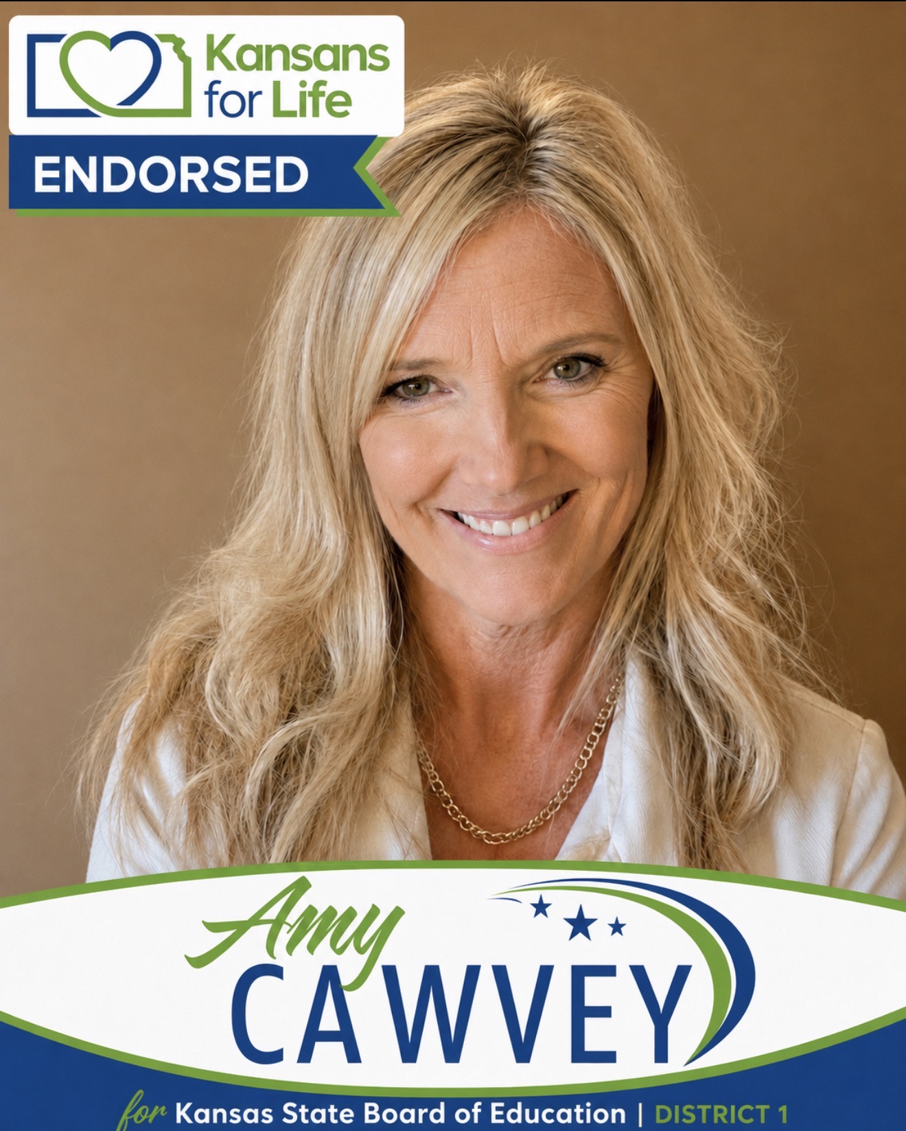 Kansas for Life endorses Amy Cawvey for Kansas State Board of Education District 1